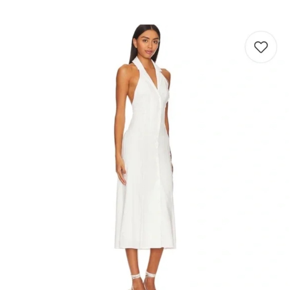 Revolve SNDYS Button Down Midi Dress in White